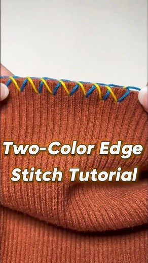 Two-Color Edge Stitch Tutorial #embroidery #sewing