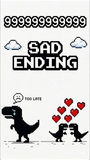 The SAD ending of the Chrome Dino game... 💔🦖