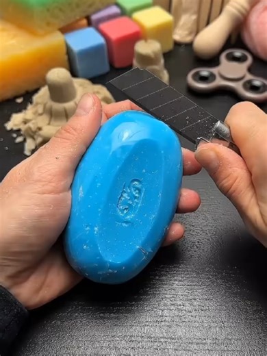 Oddly Satisfying Soap Cutting 😍 _ Blue Shell _ Red Core Crunch ASMR #asmr #uk #soapcutting #trending #foryou