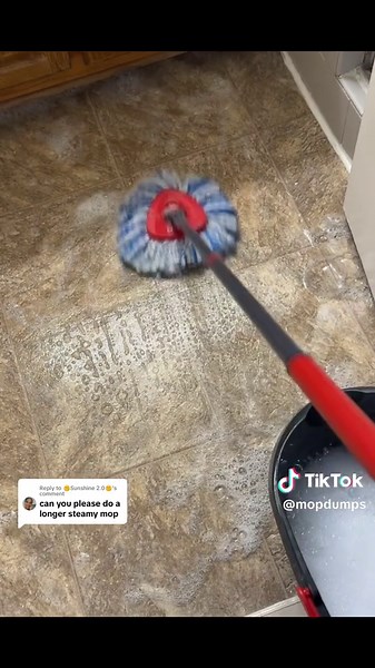 Replying to @🌞Sunshine 2.0🌞 as requested , long steamy mop . 🥰 Mop play , wet mopping and Water dump at the end 🙂 enjoy ! #cleantok #mopping #waterdump