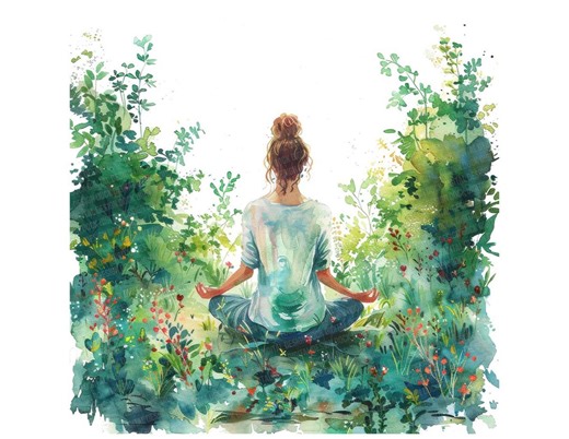 Yoga Woman PNG Clipart, 12x Meditating Woman Clip Art Set, Printable Watercolor Clip Art, Transparent PNG, Digital Download, Paper Crafts