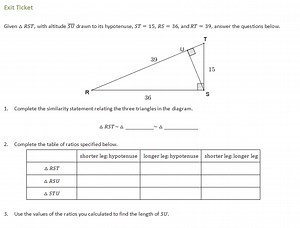Extra Credit - Lesson 2.5.1: Similar Triangles Within Right Triangles