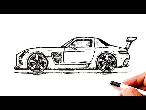 How to draw a Mercedes Benz | Car drawing