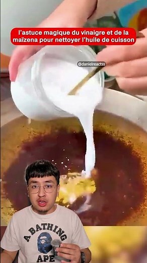 The magic trick of using vinegar and cornstarch to clean cooking oil