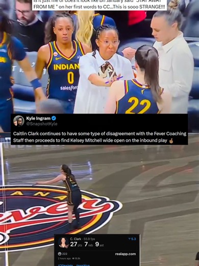 Is there tension between Caitlin and the Indiana Fever coaching staff 👀? CC & her coaches seemed to be yelling at each other again but luckily for the Fever it has not affected her game: Caitlin Clark over her last 5 games: 30.2 PPG 10.0 APG 49/45/92% She is leading the entire WNBA in both PPG & APG over that span. #caitlinclark #indianafever
