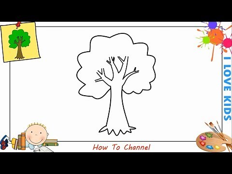 How to draw a tree EASY step by step for kids, beginners, children