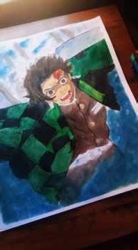 Tanjiro Kamado Coloring 🔥 | Demon Slayer Anime Drawing #shorts