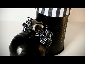 Santa boot diy from tin cans, styrofoam and air dry clay/ Easy / tutorial /