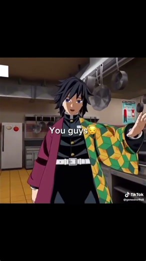 What If Demon Slayer Ran a Restaurant 🍜 (Giyu Maid Outfit)#demonslayer #funny #memes #giyu #fpy