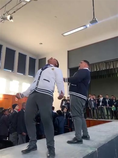 GSHS Head boy Daanyal and rugby Captain Imaad leading the Gees building ahead of Saturdays derby against JG Meiring. Please come and support. | Groote Schuur High School