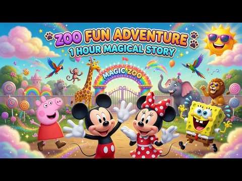 Mickey & Minnie Zoo Trip with Peppa Pig & SpongeBob | Friendship & Fun Animal Adventure