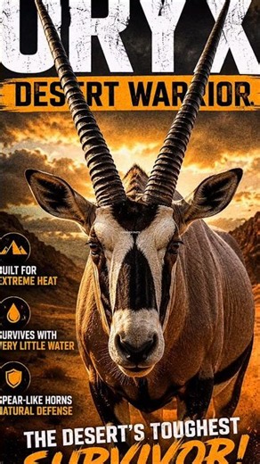 Oryx – The Desert Warrior That Refuses to Surrender! 🦌🔥 #shorts #facts