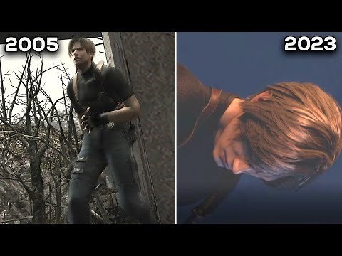 Resident Evil 4 Remake vs Original - Leon Falling Meme Comparison (2005 Vs 2023)