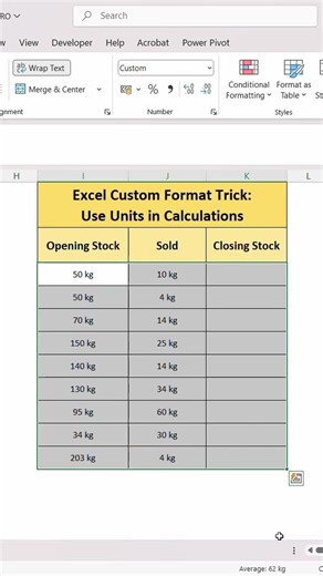 Excel Trick: Calculate with kg in Excel (Custom Format)