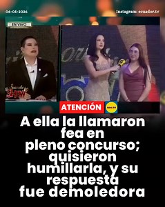#ATENCIÓN | A ella la llamaron fea en pleno concurso; quisieron humillarla, y su respuesta fue demoledora 🚨. Un episodio ocurrido durante un certamen de belleza ha generado una fuerte repercusión en redes sociales, luego de que un integrante del jurado calificara de “fea” a una de las participantes frente al público y al resto de concursantes. El comentario provocó incomodidad inmediata en el lugar y desató una ola de críticas tras la difusión de los videos del momento en distintas plataformas