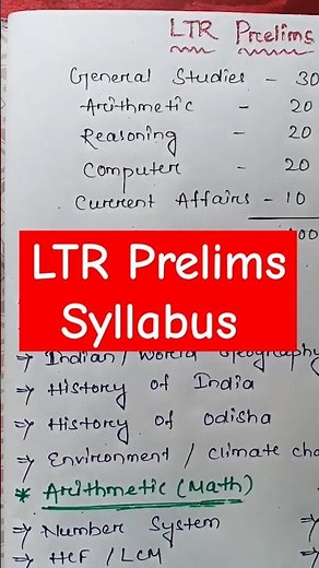 🎯LTR Prelims Syllabus / Computer important topics for ossc LTR Prelims #youtube#ltr #teacher#shorts