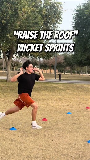 “Raise the Roof” Wicket Sprints ⚡️ Wickets are all about rhythm, coordination and stride turnover. Thanks to our assistant coach Timothy Rattan , he has taught us some new wicket variations that challenge the rhythm and core stability components of maintaining technique at top speed. The raise the roof variation challenges our athletes’ rhythm and makes maintaining their stride frequency more difficult. This is constraint-based sprint coaching, and we’re getting better and better at it each day!