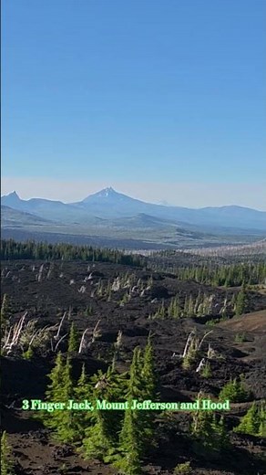 A View of 3 Finger Jack, Mount Jefferson and Mount Hood.