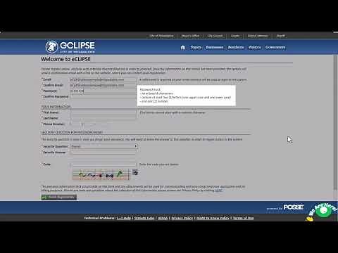 Creating an Account in eCLIPSE
