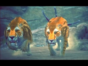 Hunting Couple Golden Machairodus in Ancestors