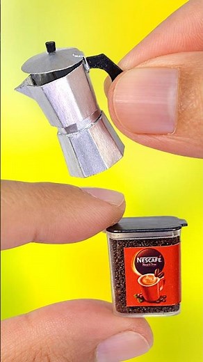 Miniature Barbie Doll Crafts to do when BORED! DIY Mini Moka Pot #craft #diy #shorts #5minutecrafts