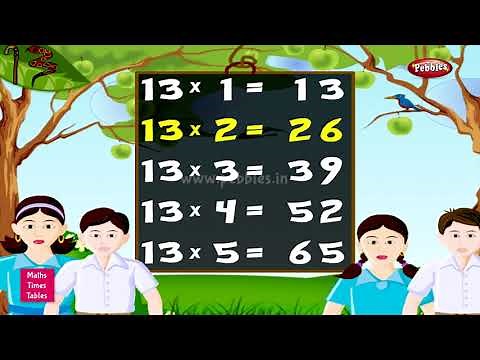 Table of 13 in English | 13 Table | Multiplication Tables English | Learning Video | Pebbles Rhymes