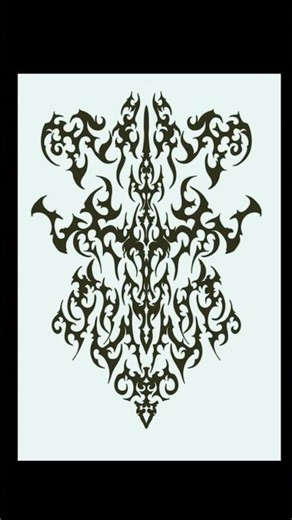 W024 | Vertical Symmetry Pattern#digitaldrawing #metal #logodesign