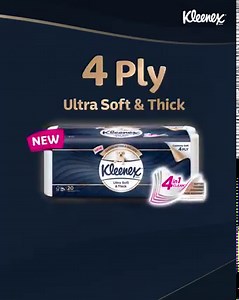 The Kleenex Ultra Soft & Thick 4-Ply Toilet Tissue is designed to be strong and absorbent so you can clean better with less sheets. Experience the ultimate clean for yourself: https://bit.ly/3JVLyTN | Kleenex Singapore