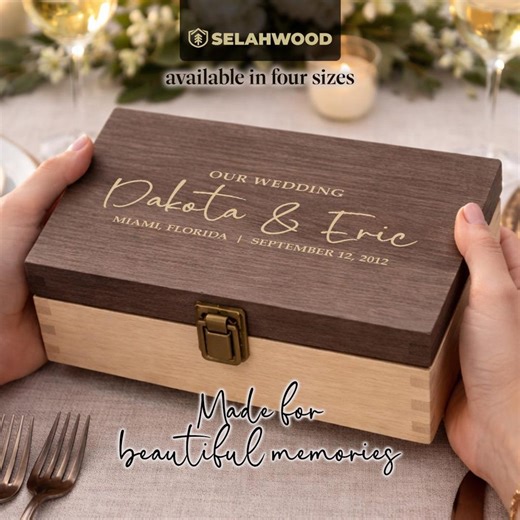 Personalized Engraved Wooden Keepsake Box - Custom Wedding Anniversary Gift - Etsy