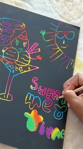 Scratch Art Ideas| Easy and Fun Summer Time doodling #easypainting #satisfying