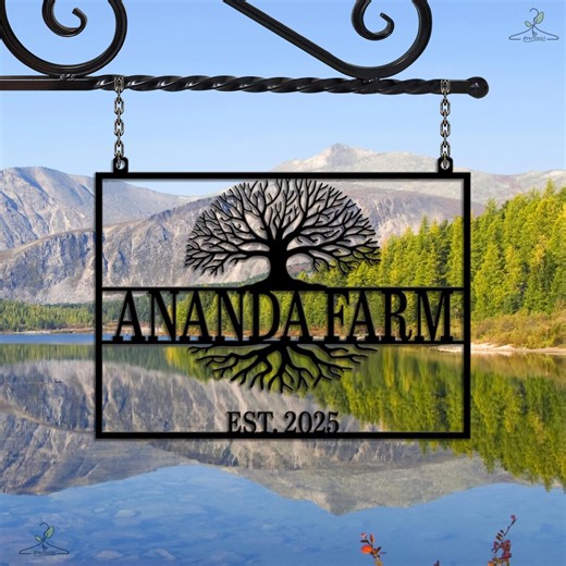 Family Tree Metal Sign, Personalized Last Name Sign, Outdoor Tree of Life Wall Art - Etsy
