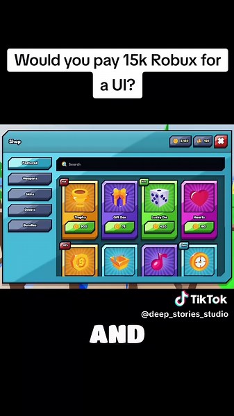 a UI designer asked me 15k Robux and 2 weeks for a shop. UI Pack Plus is a free Roblox UI kit with a shop, inventory, setting, trade, menu, and more, everything is already ready and very easy to use, drop it to your Roblox game, get it from zerodev.tools #robloxstudio #robloxdev #roblox #gui