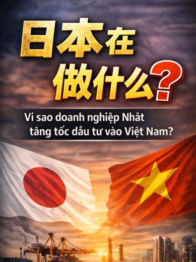丰田、索尼集体押注越南：日本到底在躲什么？ Doanh nghiệp Nhật Bản đang “né” điều gì khi tăng tốc đầu tư vào Việt Nam? Why Are Japanese Companies Accelerating Investment in Vietnam? 你有没有发现？ 日本企业在全球不断收缩，却在越南持续扩张。 丰田、索尼、松下、佳能、东芝几乎同时加码越南。 这不是因为“更便宜”， 而是日本在为全球供应链寻找更安全、更完整的第二条命脉。 从供应链分散、风险管理，到市场与协定红利， 越南正在成为日本的重要制造与出口支点。 下一条我会讲： 日企在越南最担心的3个现实问题。 #日本企业#越南制造#供应链重组#越南经济 #越南投资