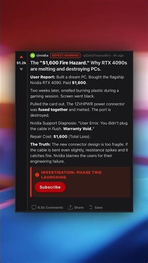 The "$1,600 Fire Hazard." Why RTX 4090s are melting and destroying PCs.