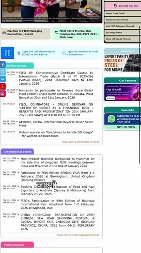 Find Export Training & Buyers Sellers Meet Here 👇 Indian Govt. Training