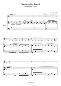 Someone You Loved (Intermediate Level, Solo Piano) (Lewis Capaldi) - Piano Sheet Music
