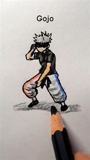 How to draw body pose #gojo #howtodraw #art #stickman #drawing #sketch #jujutsukaisen
