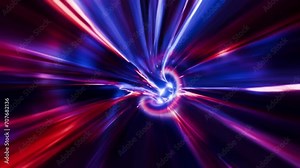 Space tunnel, warp travel, speed of light, hyperspeed animated backdrop, 4k seamless loop