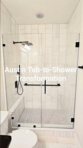 From outdated tub to a modern walk-in shower. Custom tile ° Frameless Glass ° Clean Modern Finish