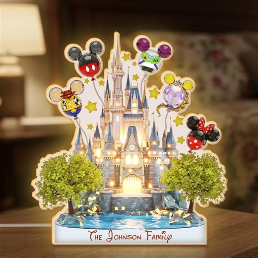 Balloon Mickey Family Acrylic Light Box, Personalized LED Night Light Gift for Family, Custom Cartoon Home Decor G6GN02 - Etsy