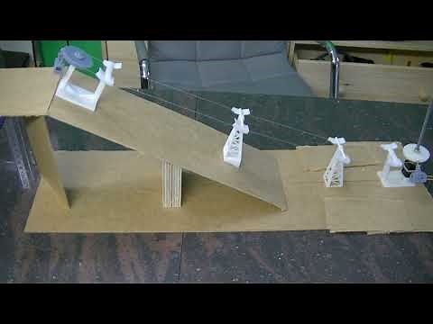 Seilbahn für Spur N 1:160 - Erster Versuchsaufbau - aus 3 D Drucker #1