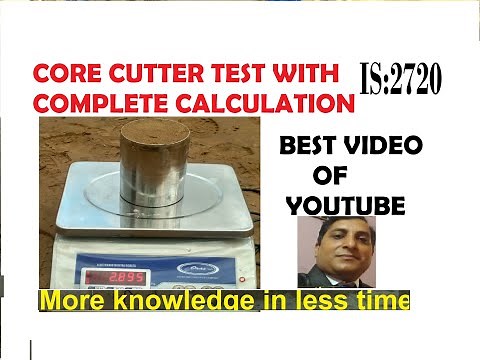core cutter test soil//nptel//nctel// compaction //wet density// soil dry density//as per IS 2720