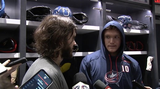 15K views · 594 reactions | Tonight marked the first time in NHL history that four Russian players have scored goals for one team in a single game. Kirill Marchenko and Dmitri Voronkov reflect on the historic achievement. | Columbus Blue Jackets | Facebook