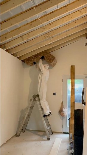 Insulation of a vaulted ceiling. #insulation #construction #building #quality