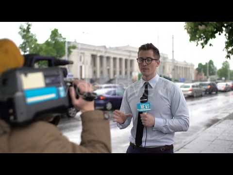 News Reporter Talking Live Video Stock Footage