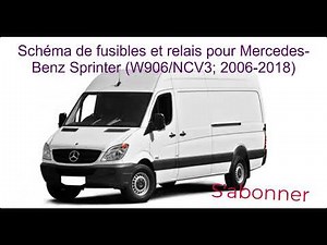 Schéma de fusibles et relais pour Mercedes Benz Sprinter W906 NCV3 2006/08/09/12/13/14/16/17/2018