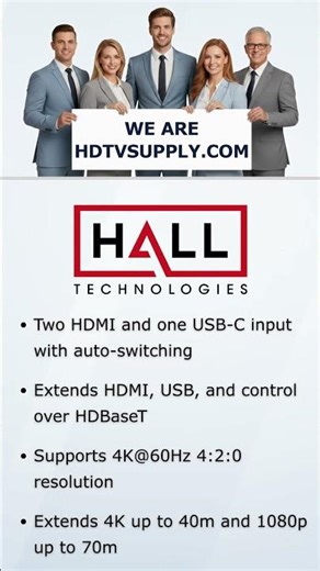 Hall Technologies HT-DSCV2-70-TX-US 2-Gang HDBaseT 2.0 Wall Plate Transmitter