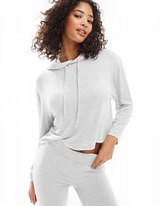 Cotton On super soft hooded long sleeve pyjama top in grey | ASOS