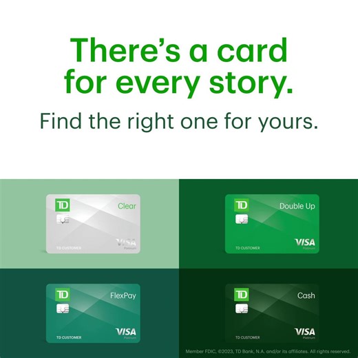 1K views · 39 reactions | From simply rewarding to clearly simple—now there’s a credit card for every story. Let’s find the right one for yours. Meet our newest card options: https://bit.ly/3BZstP6 | TD | Facebook