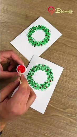 DIY Christmas Wreath Card 🎄#diy #christmas #tricks
